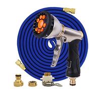 ISCBAFYX Manguera mágica de jardín de 25 pies a 100 pies, telescópica, Flexible, de plástico, para Lavado de Autos, Pistola rociadora de Metal, riego al Aire Libre, ampliamente Utilizada (Kit de