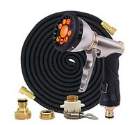 ISCBAFYX Manguera mágica de jardín de 25 pies a 100 pies, telescópica, Flexible, de plástico, para Lavado de Autos, Pistola rociadora de Metal, riego al Aire Libre, ampliamente Utilizada (Kit de