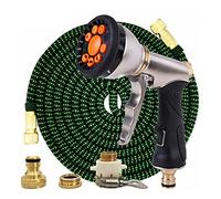 ISCBAFYX Manguera mágica de jardín de 25 pies a 100 pies, telescópica, Flexible, de plástico, para Lavado de Autos, Pistola pulverizadora de Metal, riego al Aire Libre, ampliamente Utilizada (Kit de