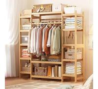ISCBAFYX Perchero de bambú para Ropa, Armario Abierto Minimalista, Percha de Madera con 12 estantes, Ideal para Dormitorio, Sala de Estar, Pasillo, solución de Almacenamiento Elegante