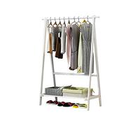 ISCBAFYX Perchero de bambú para Ropa, Perchero de pie de Madera Natural con 2 Ganchos y 1 Estante para Dormitorio, Pasillo, Sala de Estar