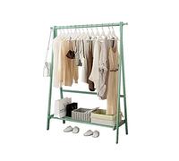 ISCBAFYX Perchero de bambú para Ropa, Perchero de pie de Madera Natural con 2 Ganchos y 1 Estante para Dormitorio, Pasillo, Sala de Estar