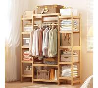 ISCBAFYX Perchero de Bambú Perchero Minimalista Abierto con 12 Estantes Perchero de Madera para Dormitorio Sala de Estar Pasillo - Solución de Almacenamiento Elegante y Funcional