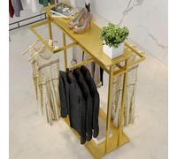 ISCBAFYX Perchero para Ropa Estante de exhibición de Ropa de Grado Comercial, Perchero para Tienda de Ropa de Metal Resistente de Gran Capacidad, Perchas de Varillas Dobles para Colgar en el Piso
