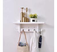 ISCBAFYX Percheros de Pared con Estante - Perchero de Madera y Perchero para Entrada, Cocina, baño - Solución de Almacenamiento Elegante para Abrigos, Sombreros y Accesorios