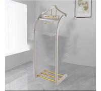 ISCBAFYX Valet Valet para Hombre de Madera Maciza - Multifuncional con Percha contorneada Barra para Pantalones Ganchos para Corbatas y Cinturones Zapatero - Ideal para Arreglar Trajes, Abrigos,