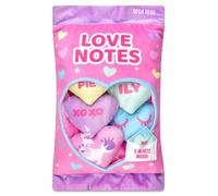 iscream Valentine Love Notes - Juego de almohadas de forro polar con corazones de caramelo con refranes