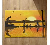 Isdreem Alfombra De Cocina Antideslizante Lavable Absorbente Felpudo Paisaje Dibujos Animados Puerta Casa Friends Secado Rápido, 50x80Cm