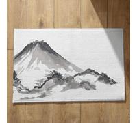 Isdreem Alfombra para Puerta Alfombrilla Antideslizante Baño Pequeño Pintura Paisaje con Tinta Estilo Chino Cocina Grande Felpudo Friends Superficie Franela Suave, 45x75Cm