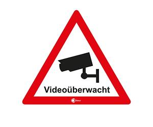 iSecur Pegatina videovigilancia ventana interior, alemán, 10 cm - hin295 | en alemán, atención zona vigilada por vídeo, señal disuasoria, adhesivo autoadhesivo