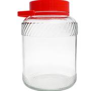 isigno Bote de Cristal Grande con Asa de 8 Litros con Doble Tapa Garrafa de Vidrio de 8 Litros con Asa Perfecto para Alimentos Humedos y Secos Encurtidos Artículos Bidón de Vidrio Resistente