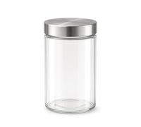 isigno Tarro de Vidrio Hermético 1250ml con Tapa de Acero Inoxidable Bote de Almacenamiento para Cocina Frasco Transparente para Café Azúcar Arroz Galletas y Alimentos Secos