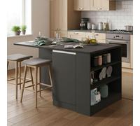 Isla de Cocina, 160x90x90h cm Antracita, Modulable Italy