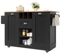Isla de cocina - Aparador - Carro de servicio - Carrito de cocina - Carro de servir - - Con soporte para botellas de vino
