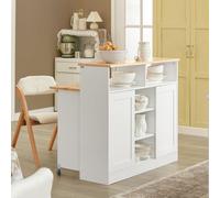 Isla de cocina - Mueble de cocina - Armario de cocina - Aparador - Carro de cocina - Encimera de madera de caucho