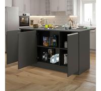 Isla de Cocina Tartaro, 155x90x90h cm Antracita, Modular, Hecho en Italia