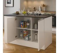 Isla de Cocina Tartaro, 155x90x90h cm Blanco Brillante, Modular Italy