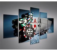 islandburner Cuadro sobre lienzo Aces Poker Casino Casino Juego de cartas MF XXL Póster Lienzo Lienzo decorativo Salón Marca