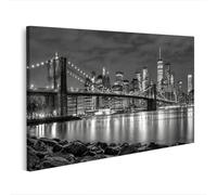 islandburner Cuadro sobre lienzo Majestuoso Puente Brooklyn - Edición D3 | Lienzo de 100 x 57 cm sobre lienzo estructurado y tablero de fibra de madera estable