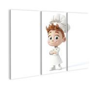islandburner Cuadro sobre lienzo pequeño divertido cocinero de dibujos animados con gorro de cocinero y brazos cruzados cuadros murales póster