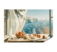 islandburner Póster de calidad premium, diseño mediterráneo con vista a la ventana, mural de cocina para gourmets, estándar