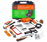 ISMA Kit de Taladro Atornillador 12V 750 W con 95 Piezas - Caja Completa con Destornillador Eléctrico, Llaves, Sierra, Alicates, Brocas y Más - Maletín Profesional para Oficina, Jardín y hogar