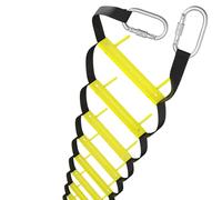 ISOP Escalera para Incendios de 8m - Escalera Retráctil para Casas de 2 Pisos, Compacta y Portátil - Escalera de Cuerda Adecuada para Huida de Balcón - Escalera de Emergencia de 8m