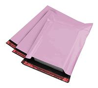 iSOUL iSOUL - Bolsas grandes y resistentes para envíos postales, color gris, 12 x 16 pulgadas, paquete de 100 unidades, color rosa claro