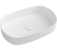 Isvea Infinity lavabo 55x36 cm oval sobre encimera blanco brillante 10NF65055