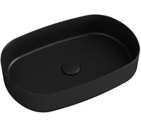Isvea Infinity lavabo 55x36 cm oval sobre encimera negro mate 10NF65055-2N