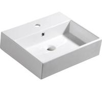 Isvea, lavabo de cerámica, modelo PURITY, 50x42 cm, color blanco