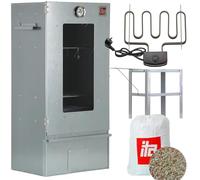 ITA Ahumador Eléctrico 7000 - Set de Ahumador con Calefacción y Mesa - Armario Ahumador con Ventana y Termómetro - Acero Aleado - Calidad EU, Directo del Fabricante - 81 cm con 3 Niveles
