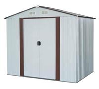 ITALFROM Caseta cobertizo para jardín, chapa galvanizada, 174 x 236 x 201 cm [20753] (blanco)