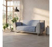Italian Bed Linen Comfort Funda de sofá, 100% poliéster, Azul Oscuro, 2 Plazas Maxi
