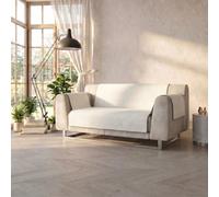 Italian Bed Linen Comfort Funda de sofá, 100% poliéster, Beige, 2 Plazas Maxi