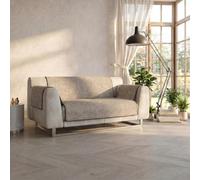Italian Bed Linen Cubierta de sofá Anti-Deslizamiento Confort,2 Plazas Maxi, marròn, Poliéster