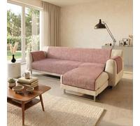 Italian Bed Linen Cubierta de sofá anti-deslizamiento Confort con chaiselongue,240cm, burdeos,