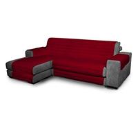Italian Bed Linen Elegant - Funda Protectora para Sofá Chaise Longue Izquierdo, Microfibra, Burdeos, Medida del asiento 240 cm + cubre brazos laterales