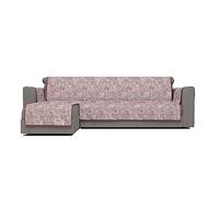 Italian Bed Linen Funda Cubre sofà con Chaise-Longue Izquierda “Glamour”, Burdeos, 240 cm
