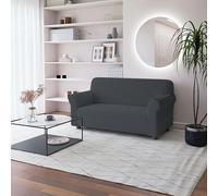 Italian Bed Linen Funda para sofà “Iris” elástico y Estirable, Gris Oscuro, 2 Plazas