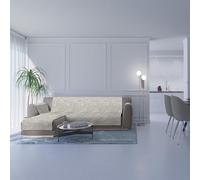 Italian Bed Linen Glamour - Funda para sofá Antideslizante con Chaise Longue Izquierda, Color Beige, 290 cm