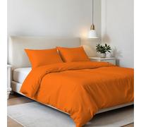 Italian Bed Linen Juego de Funda nórdica de Matrimonio de Microfibra Elegant, Fabricado en Italia - Juego de Funda nórdica de 250 x 200 cm con Solapa y Fundas de Almohada, Naranja, Matrimonio