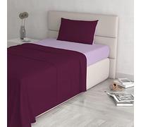 Italian Bed Linen Juego de sábanas de Color Natural (Hoja Plana 180x300, Plancha instalada 120x200cm+Funda de Almohada 52x82cm), Gasolina Petroleo/Verde Botella, ROYAL/AZUL CLARO, pequeño doble
