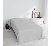Italian Bed Linen Max Color Sábana Encimera, 100% Algodón, Gris Luminoso (Ral 7035), 180x300 cm