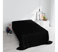 Italian Bed Linen Max Color Sábana Encimera, 100% Algodón, Negro, 180x300 cm