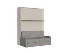 Cama francesa vertical Versia Sofà 140 con sofá y estante Argilla - Itamoby