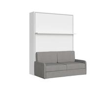 Cama Francesa Vertical Versia Sofà 140 Con Sofá Y Estante Blanco
