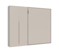 Cama Abatible Francesa Vertical Versia Sofà 140 Con Armario Izquierdo De 2 Puertas Clay