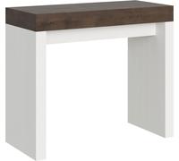 Itamoby - Consola extensible 90x40/196 cm, modelo Roxell Mix Small, con tablero de nogal y estructura de fresno blanco
