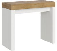 Itamoby - Consola extensible 90x40/196 cm Roxell Mix Small, tablero de roble natural, estructura de fresno blanco